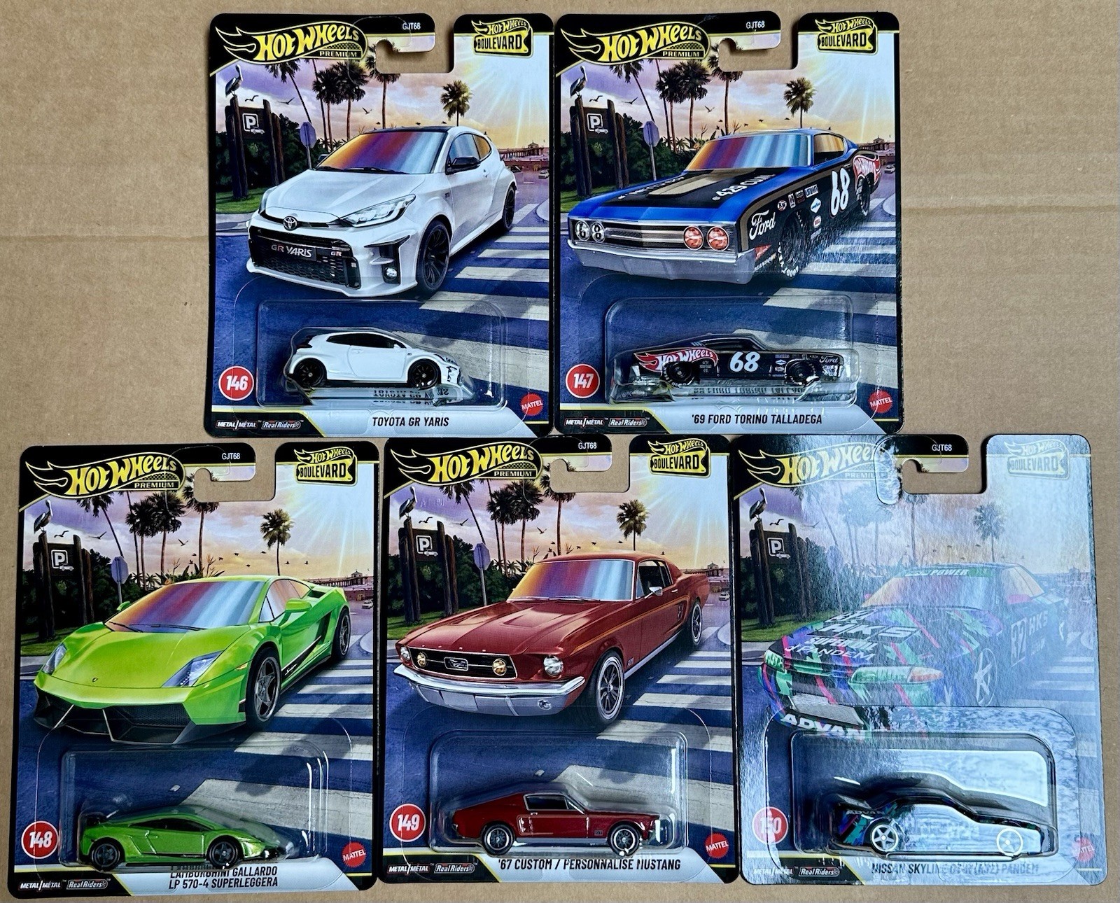 Hot Wheels 2026 Premium Boulevard #146-150 GJT68-958G Complete Set of 5 IN HAND