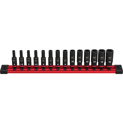 Milwaukee 49-66-7003 14PC SHOCKWAVE Impact Duty 1/4" Drive Metric 6Pt Socket Set