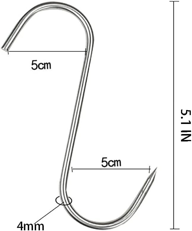 Meat Hooks Stainless Steel Butcher Hooks Meat Processing High Quality 20 PCS
