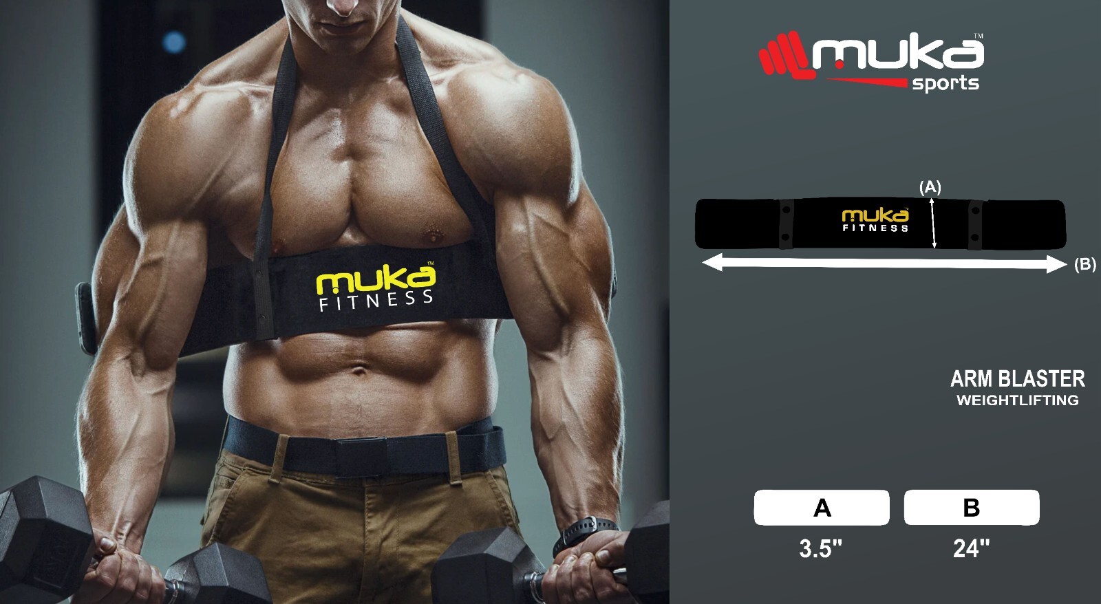 Muka Sports Heavy Duty Arm Isolator Blaster Body Building Bicep Curl Triceps