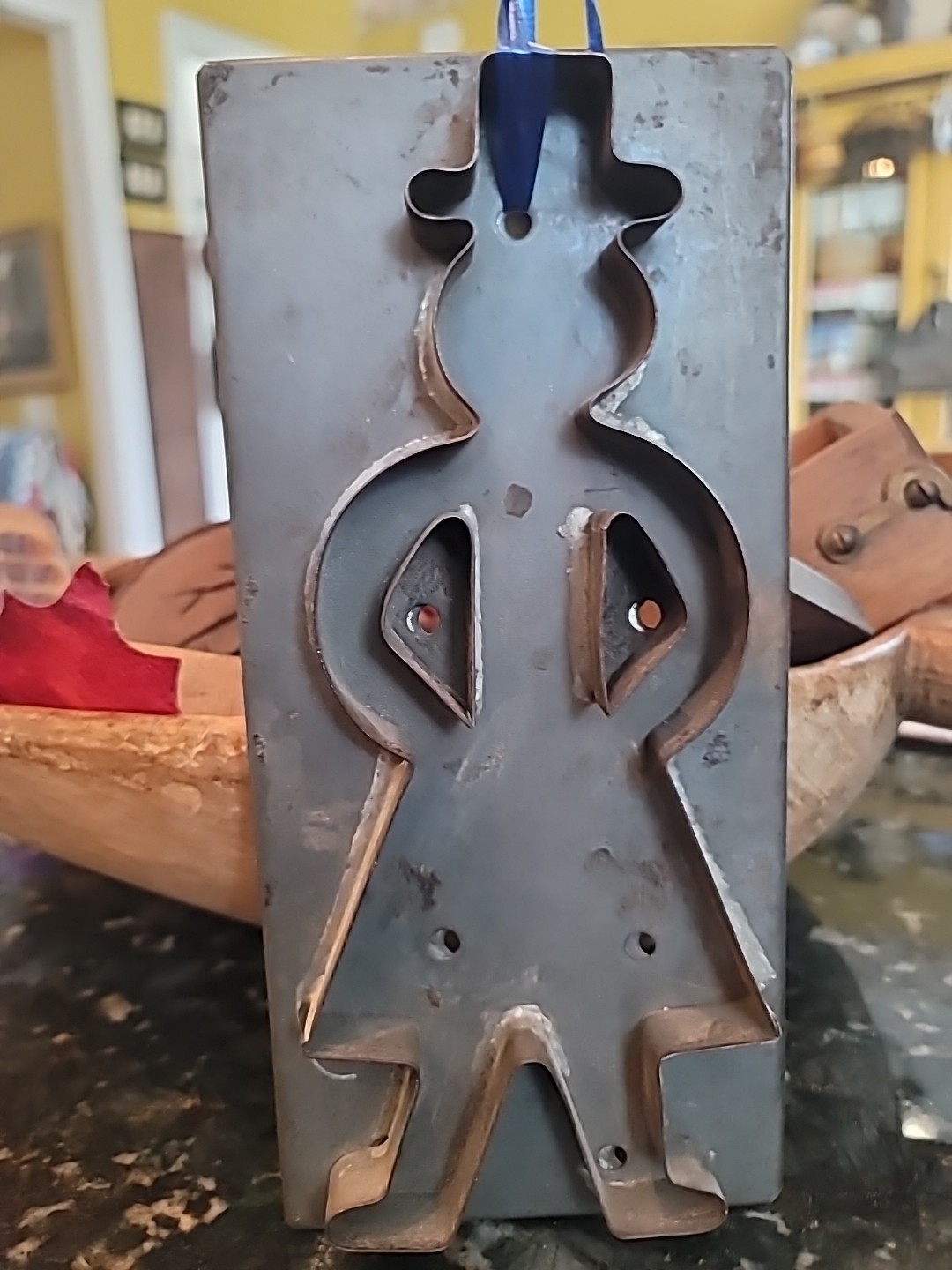 Antique Cookie Cutter Amish Man RARE Tin Handmade Pennsylvania LARGE 9 1/2×4 1/2