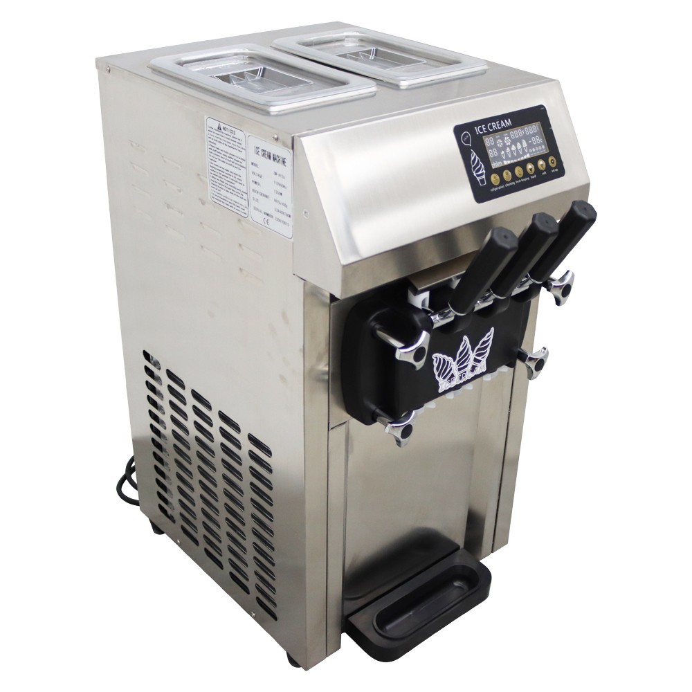 Ice Cream Machine 110V Commercial Soft Serve Ice Cream Maker 3.6L 2-Tank