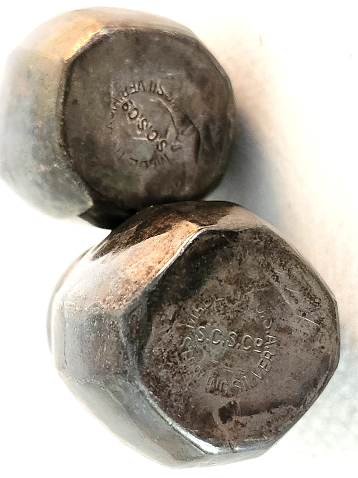 VTG. Lot of 4 S.C.S. Co. Sterling Silver Mini S & P Shakers , 14.5 g.