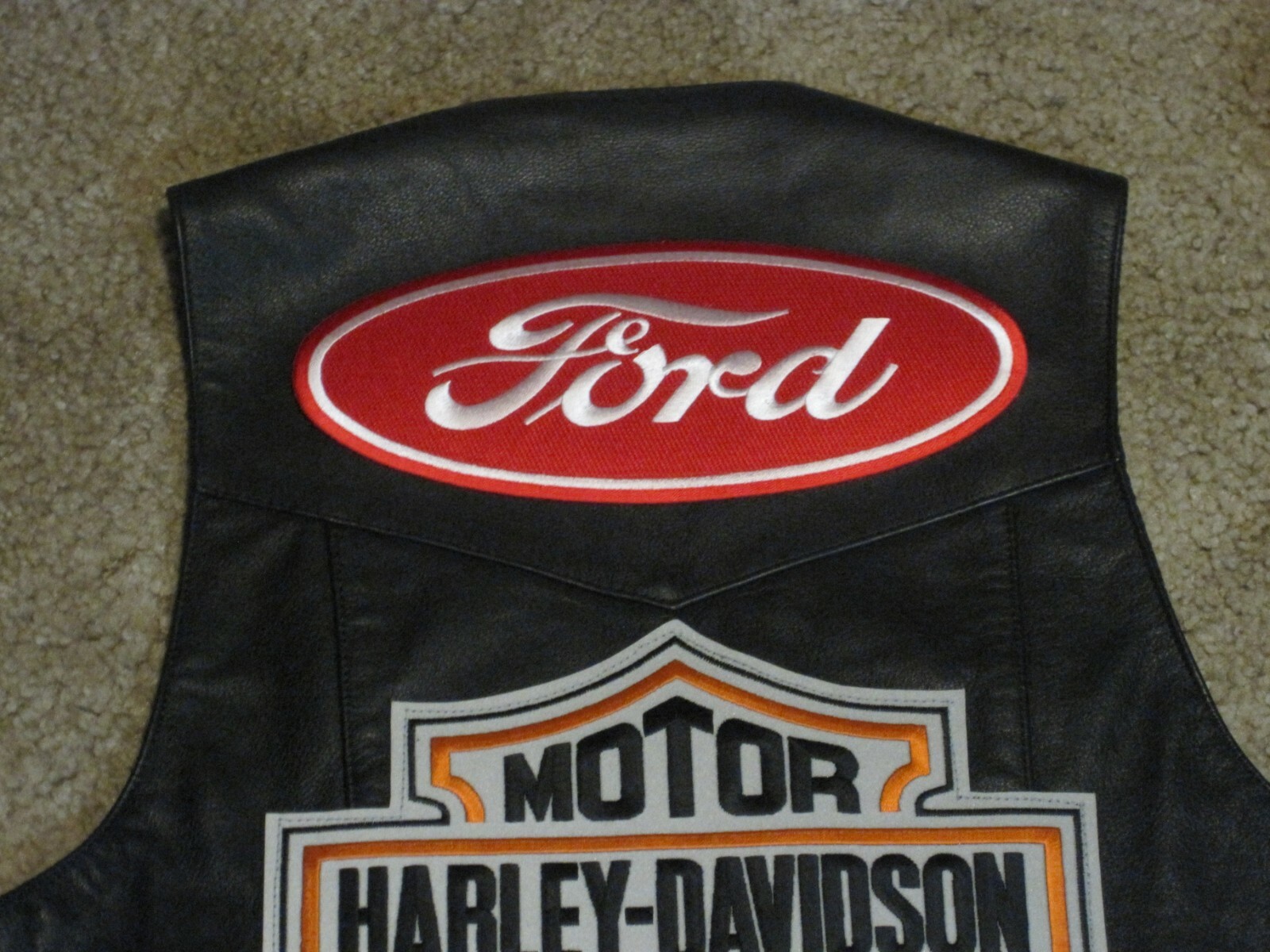 FORD LARGE CLOTH PATCH BACK SIZE BLUE IRON ON / SEW ON HOT ROD RACING! F150 F250