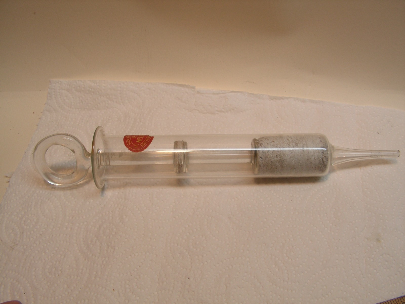 Vintage Glass Syringe Antique P J McElroy Surgeon Medical Apothecary Unused?