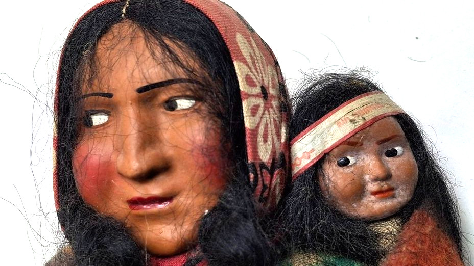 Skookum Bully Good Indian Native American Dolls ~ Lot of 4 Mom baby, 3 children