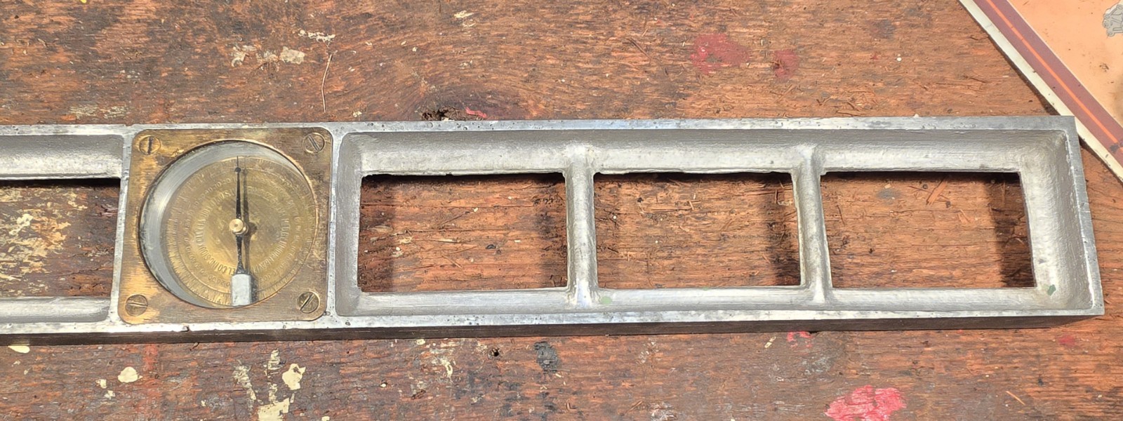 Antique 28" Union Gravity Level Co Inclinometer Patent 1923, Sioux City, Iowa