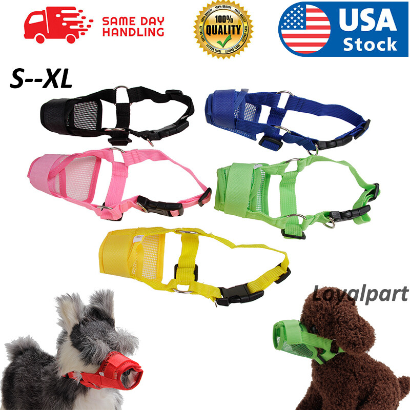 New Dog Muzzle Anti Stop Bite Barking Chewing Mesh Mask Training Pet Small Large