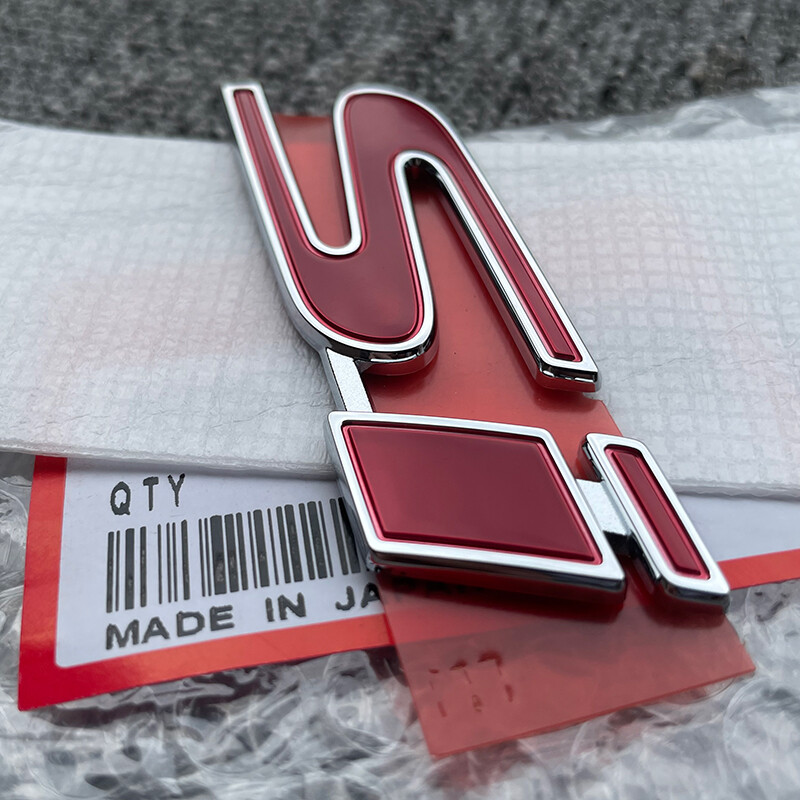 GENUINE OEM Red Si Emblem For honda civic 2Dr 4Dr Trunk Rear Badge Sticker Decal