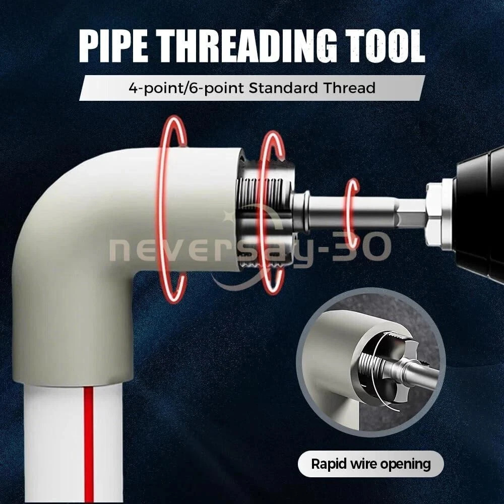 Integrated Internal & External Pipe Threading-Tool PVC Pipe Threader Kit