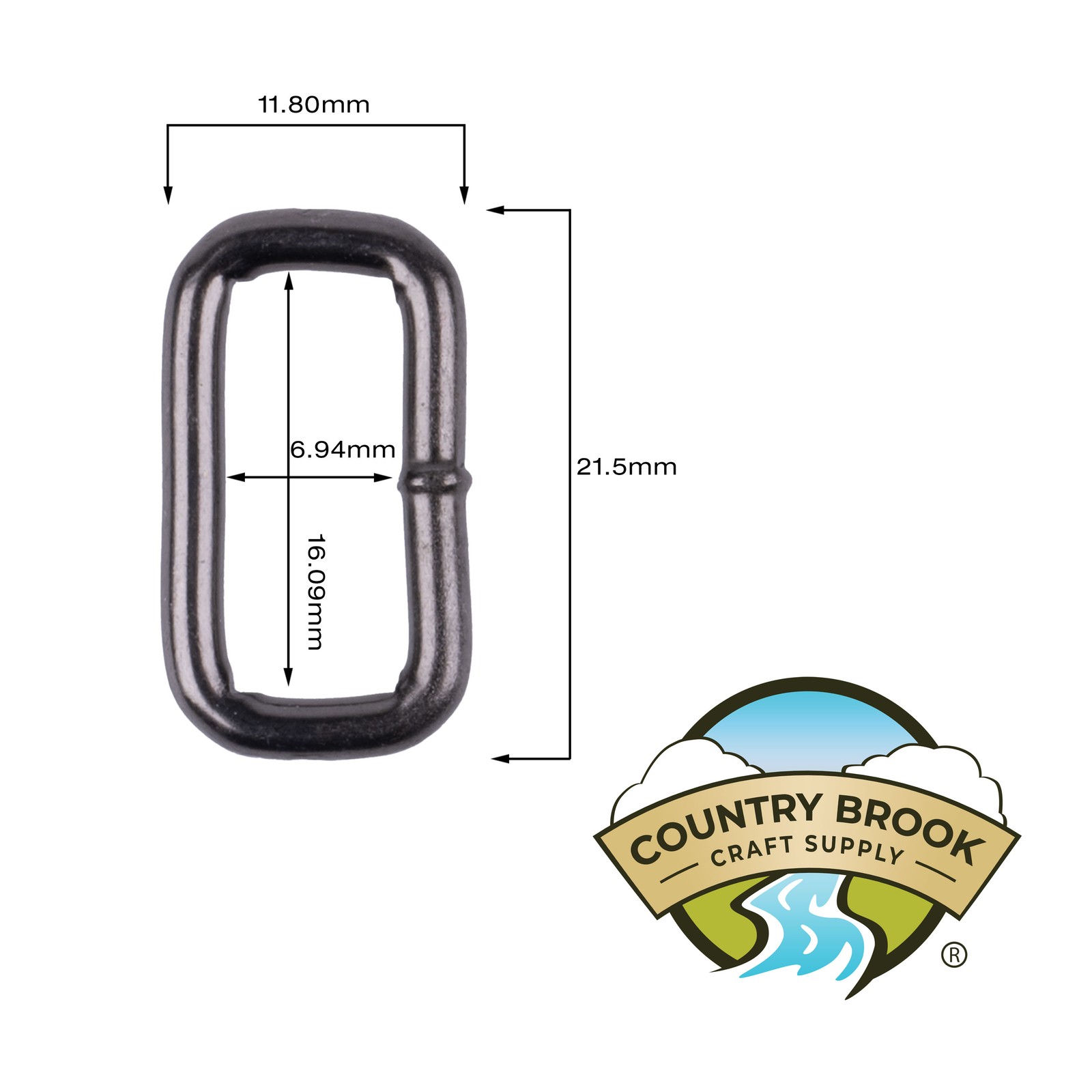Country Brook Design® 5/8in Gunmetal Heavy Welded Rectangle Rings LTD, 10 Pack