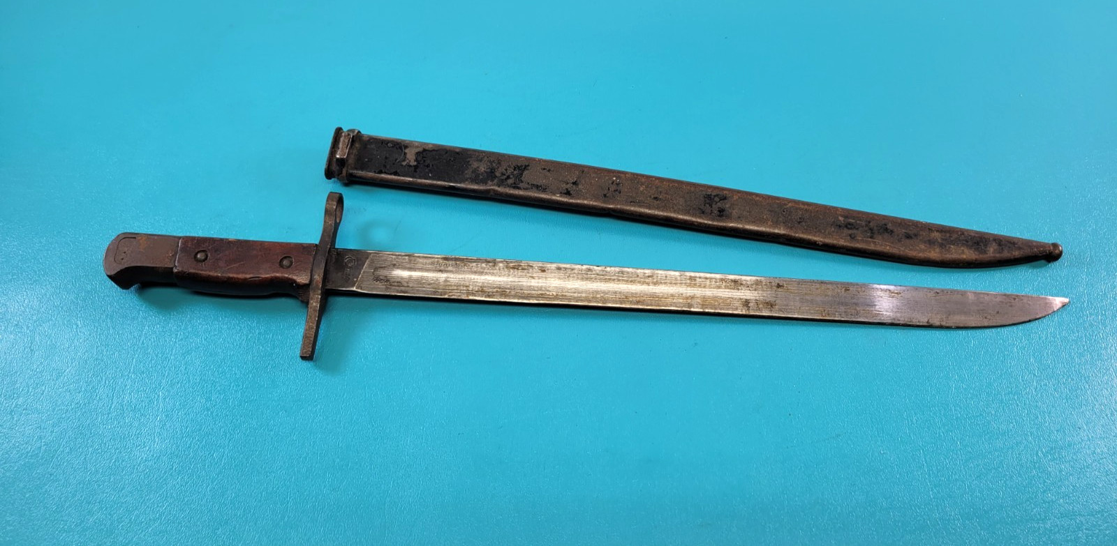 WWII Japanese Type 30 Rifle Bayonet Matsushita Kinzoku Arsenal + Scabbard TR1222