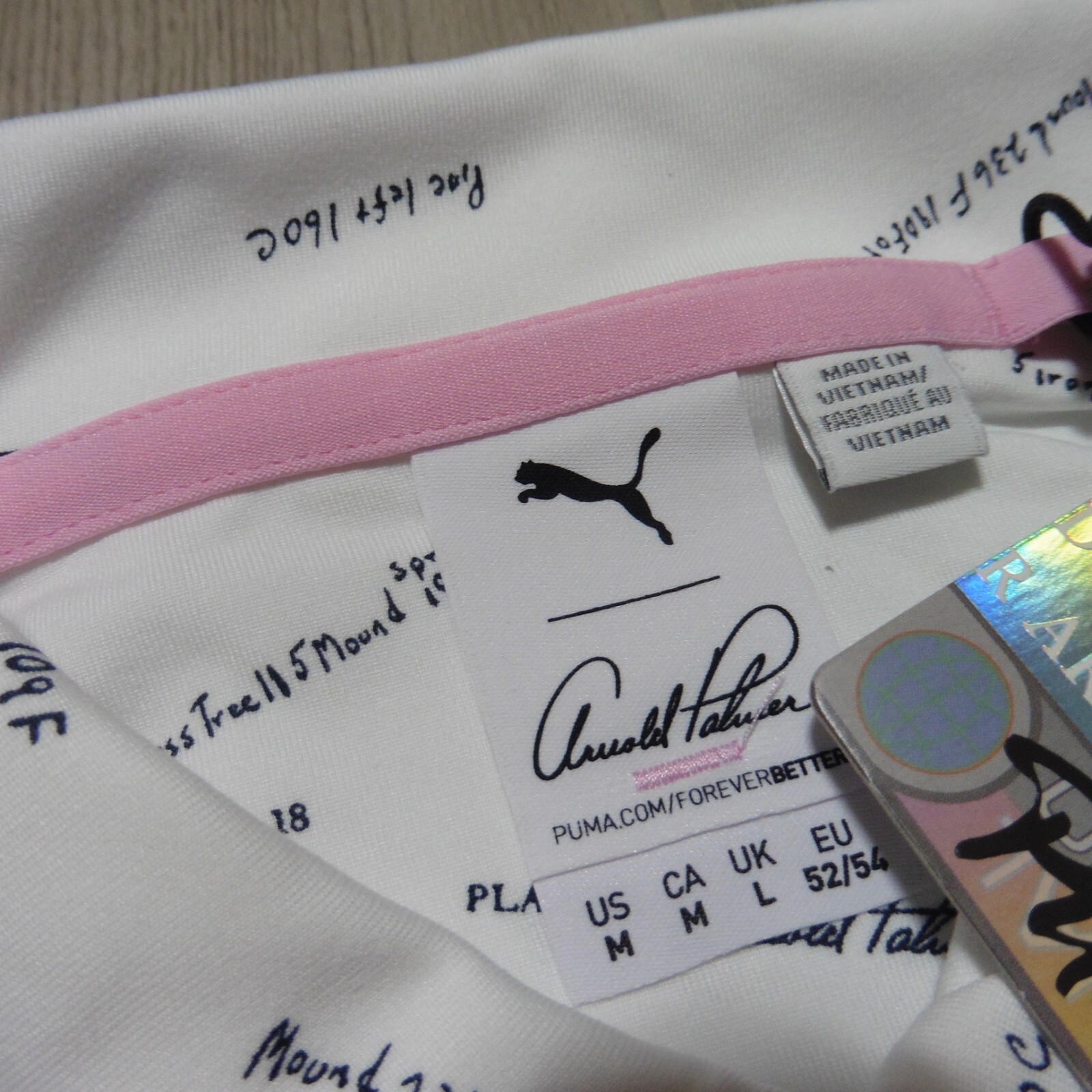 PUMA Arnold Palmer AP Scorecard Men's Golf Polo Shirt M White