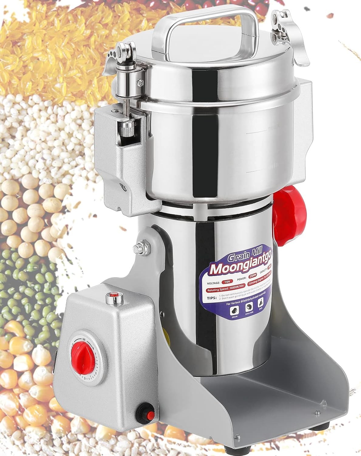 700g Grain Mill Grinder Commercial Spice Grinder 2500W 110V