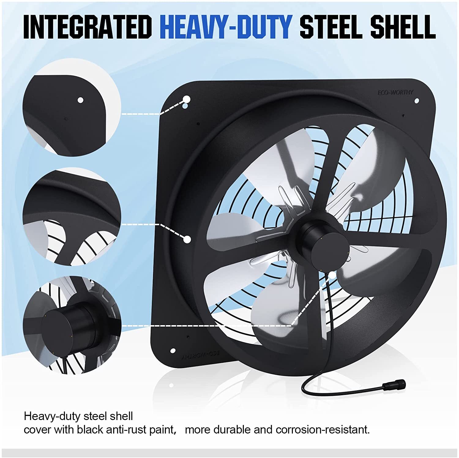 25W Solar Powered Attic Ventilator Gable Roof Vent Fan with 30W Foldable Panel