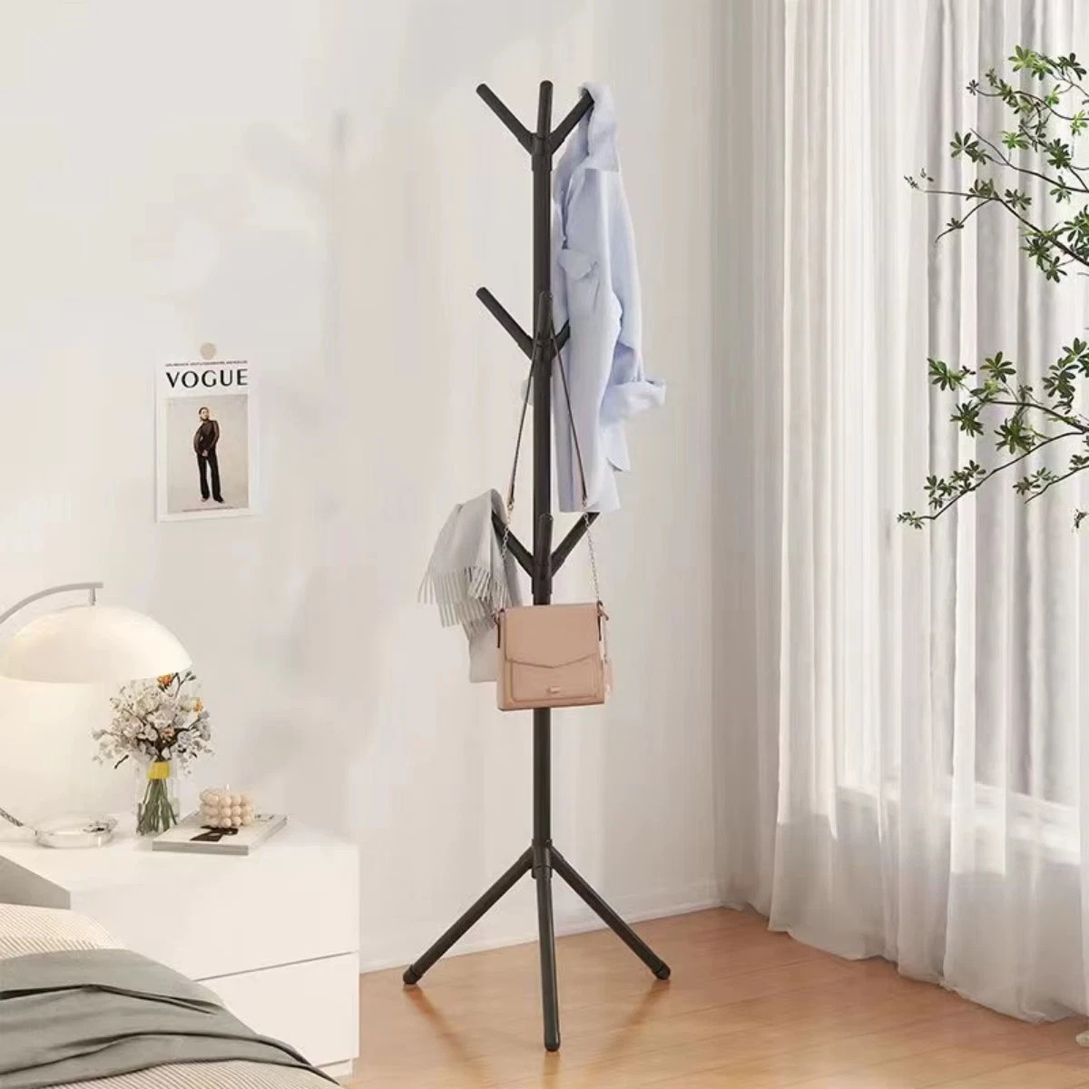 Coat Rack Stand Free Standing Tree Clothes Hanger Hat Coat Rack 8 Hooks
