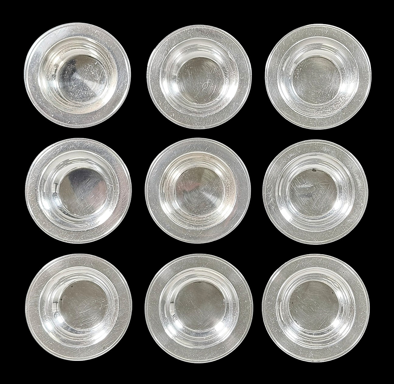 Set of Ten Antique TIFFANY & CO Sterling Miniature Silver Finger Bowls (10pc)