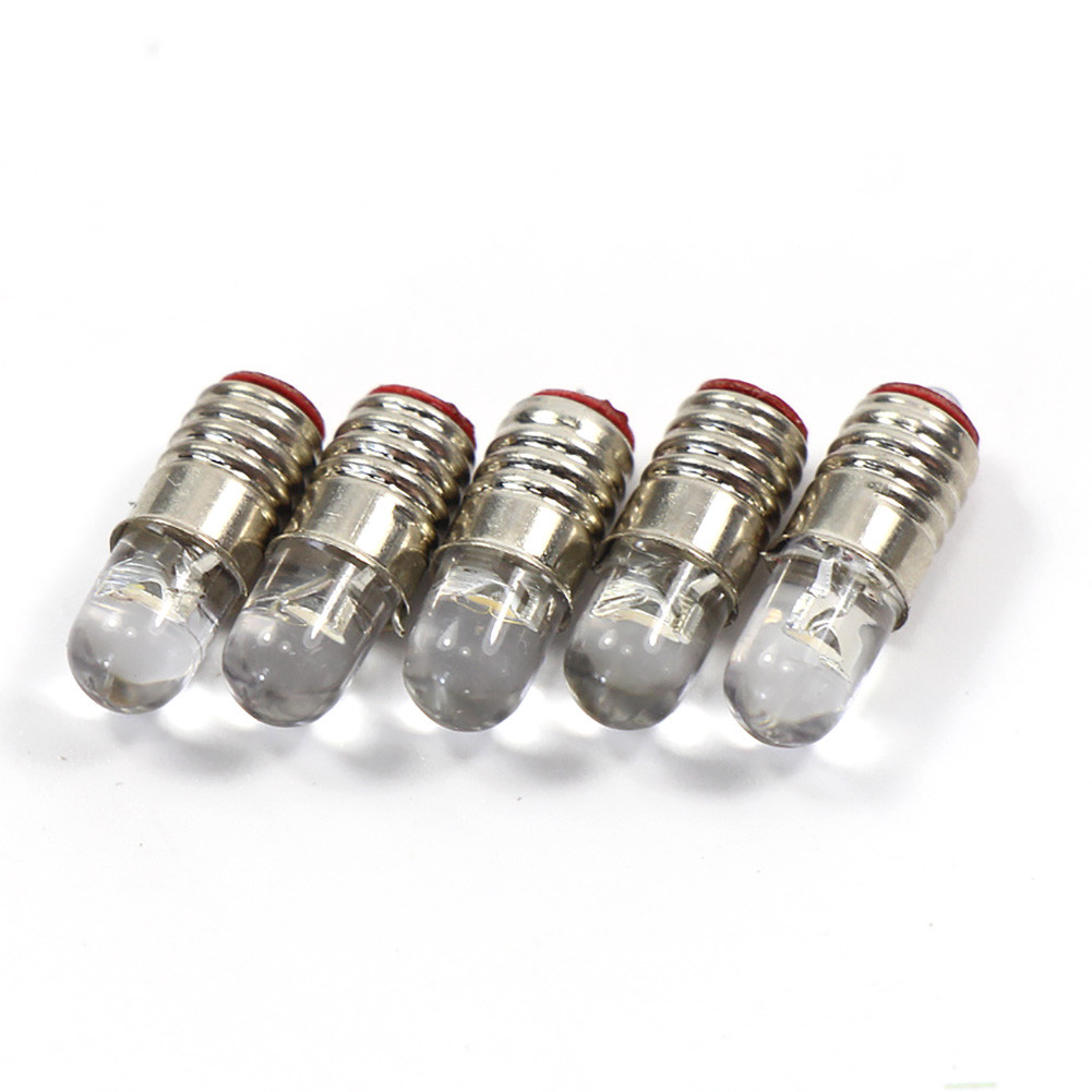 E505WM 10pcs Warm White 4.5mm LED Screw Bulb E5 E5.5 12V Model Light HO N Scale