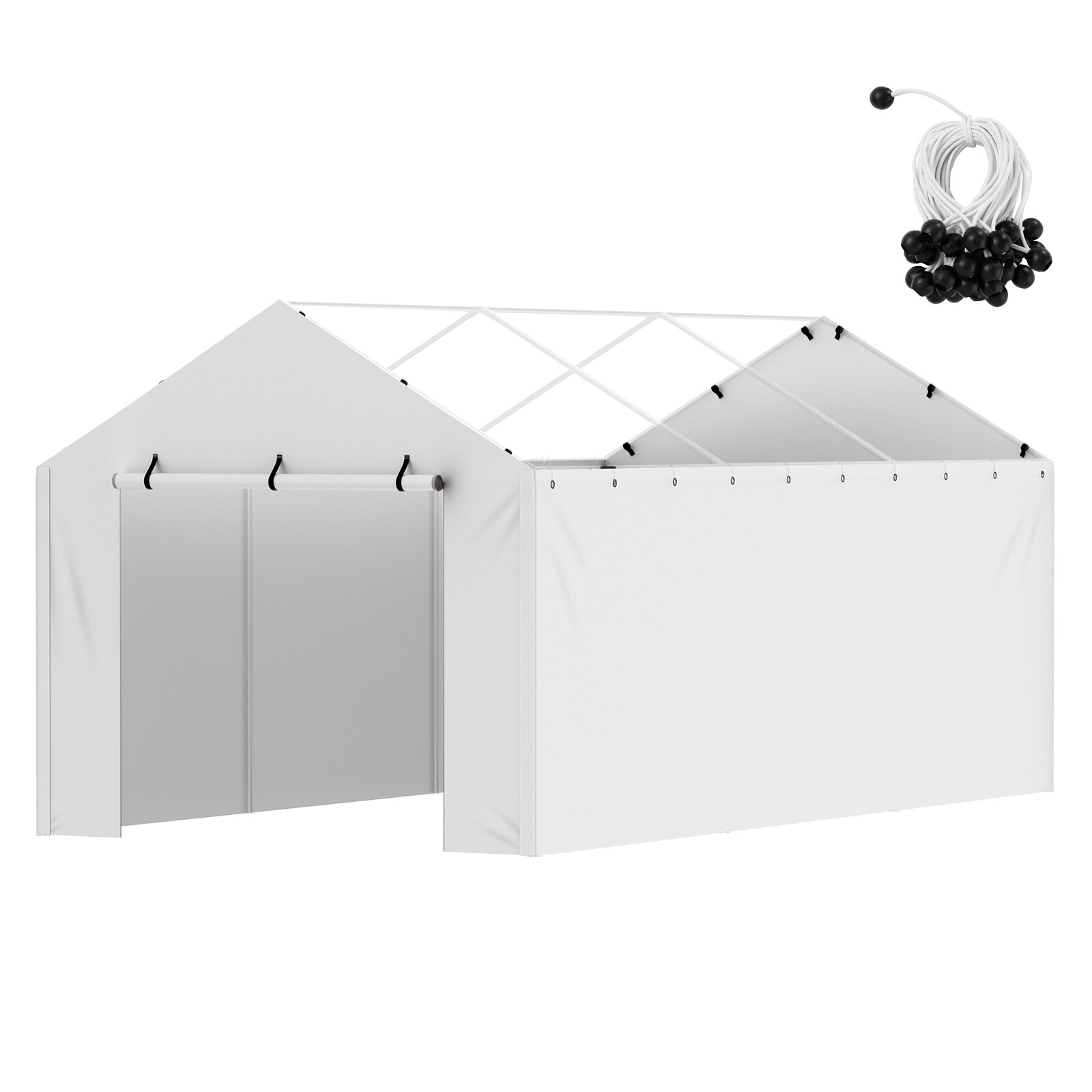 VEVOR Carport Replacement Canopy Car Shelter Side Wall Tent 10 x 20 ft White