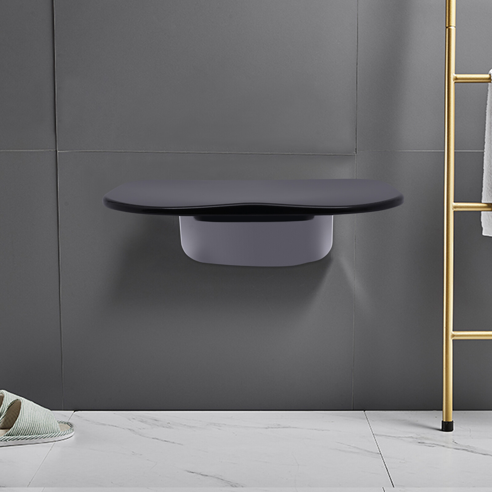 14" Folding Shower Seat Wall Mounted Bench Modern Bathroom Shower Stool 440lbs