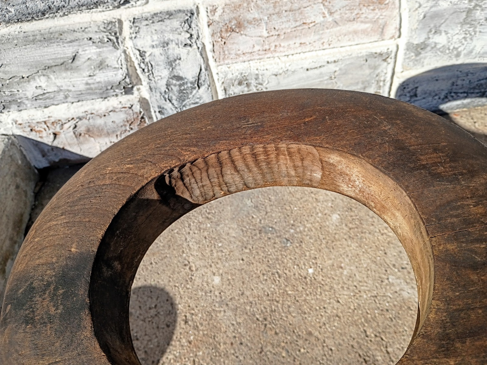 Antique Primitive Amish Solid Wood Millinery Block Dome 2 Piece Hat Form R475