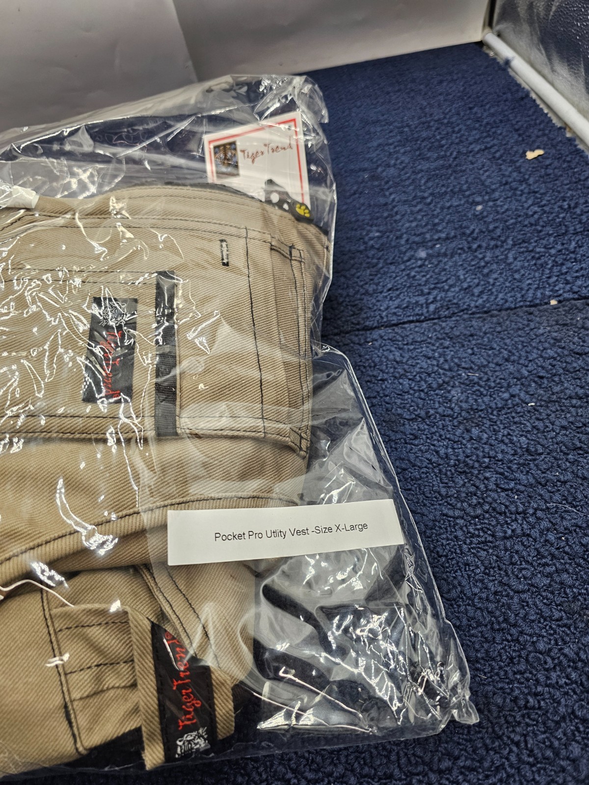 Tiger Trend 501001552XL Utility Tool Vest, Rugged Construction XLarge - Khaki