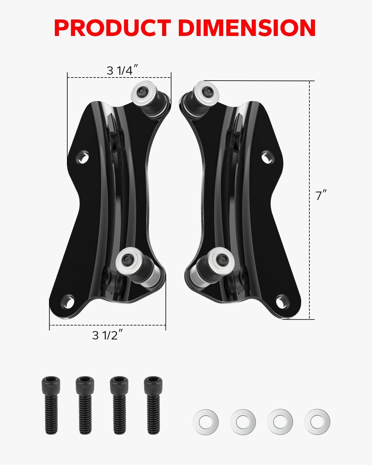 Vivid Black Docking Hardware Kit for Harley Davidson Touring Models 2014-2024