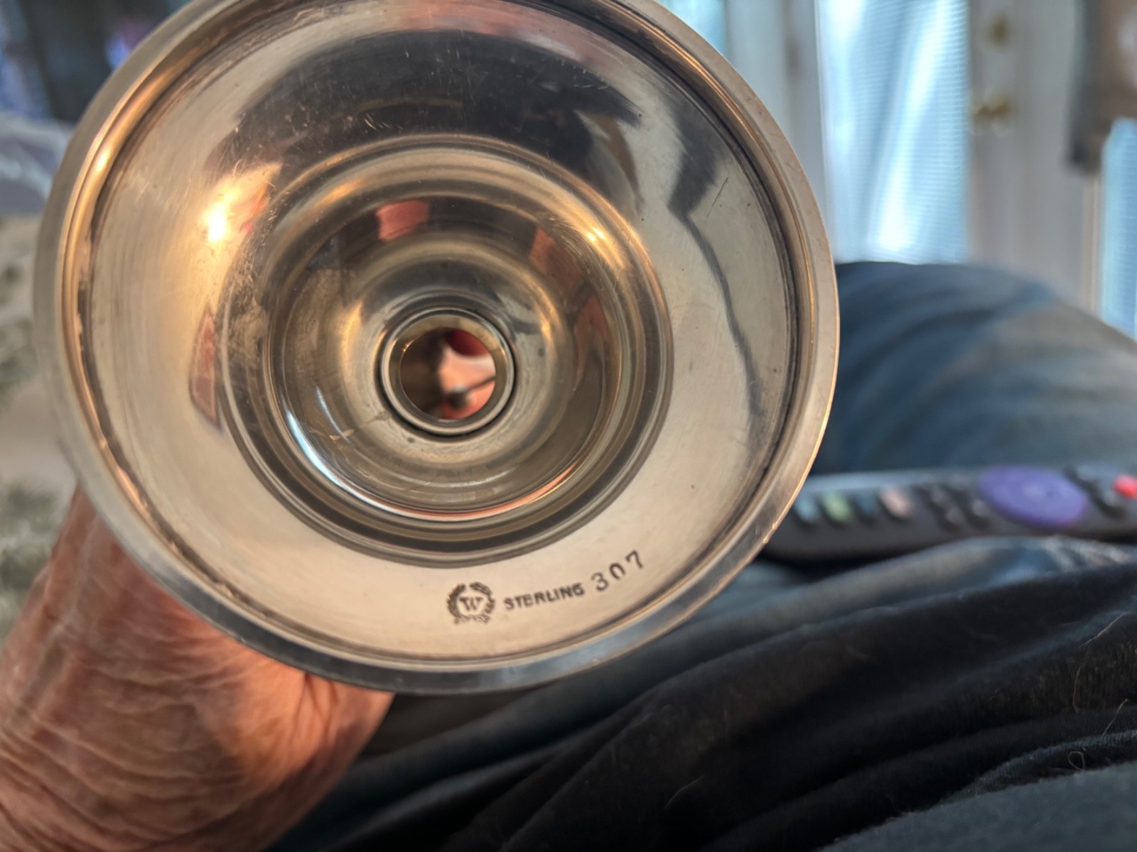 Watson Sterling Silver Heavy Compote Unique Design Minty Gem