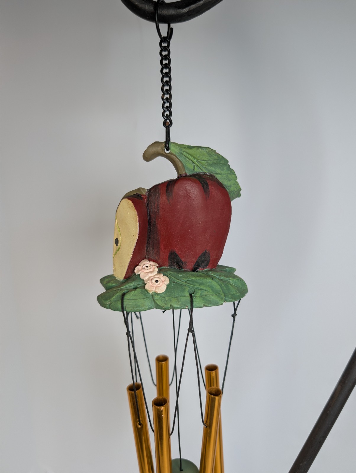 Small Vintage 90s Apple Core Blossom Resin & Copper Wind Chime