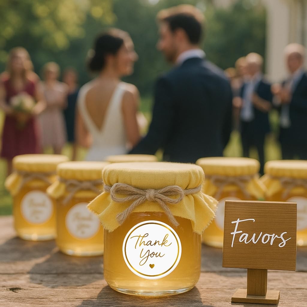 Gold Thank You Stickers set 200 Pcs 1.5 In Round Adhesive Label New