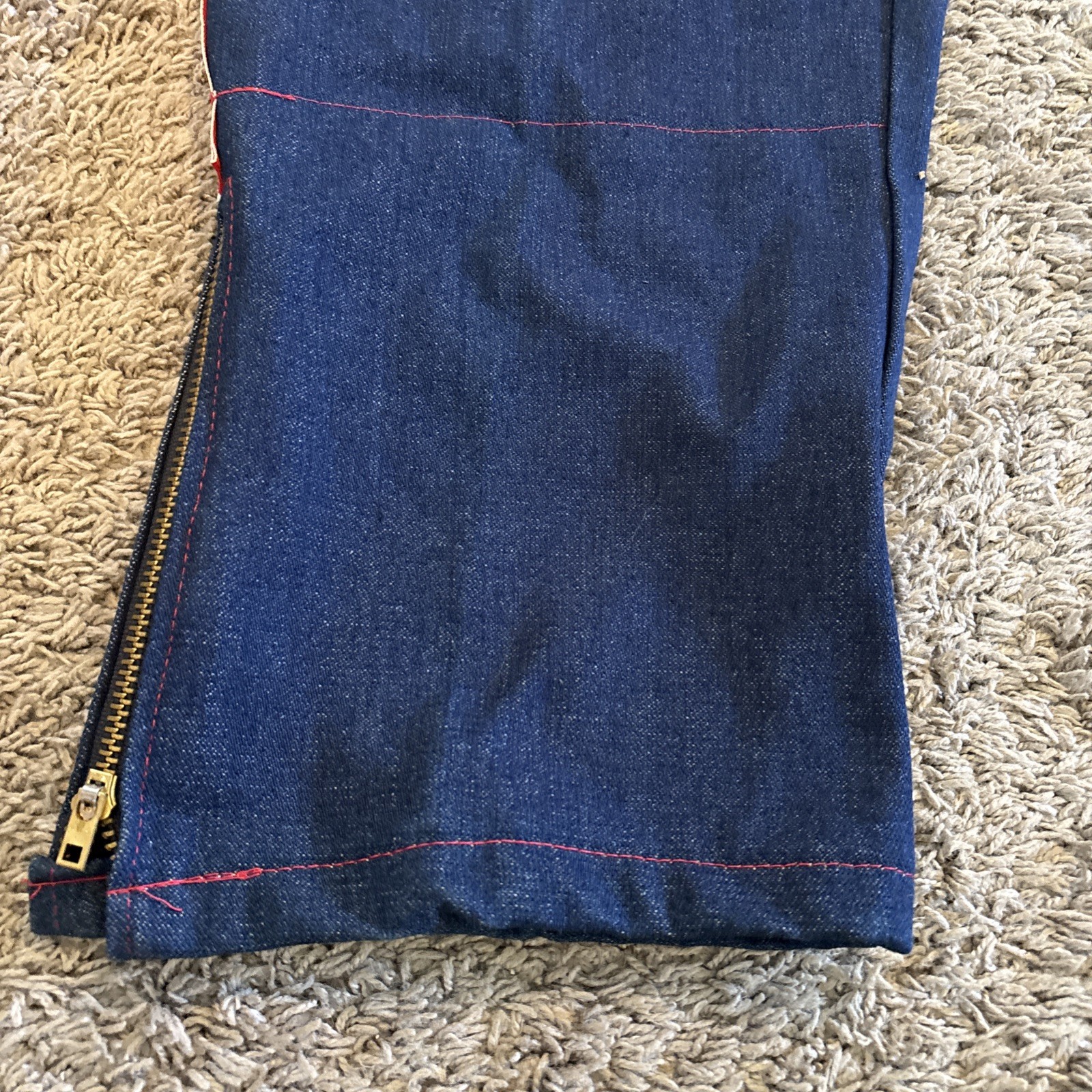 Vintage Mens Red White Blue Uniform Pants Striped Button Fly 40W