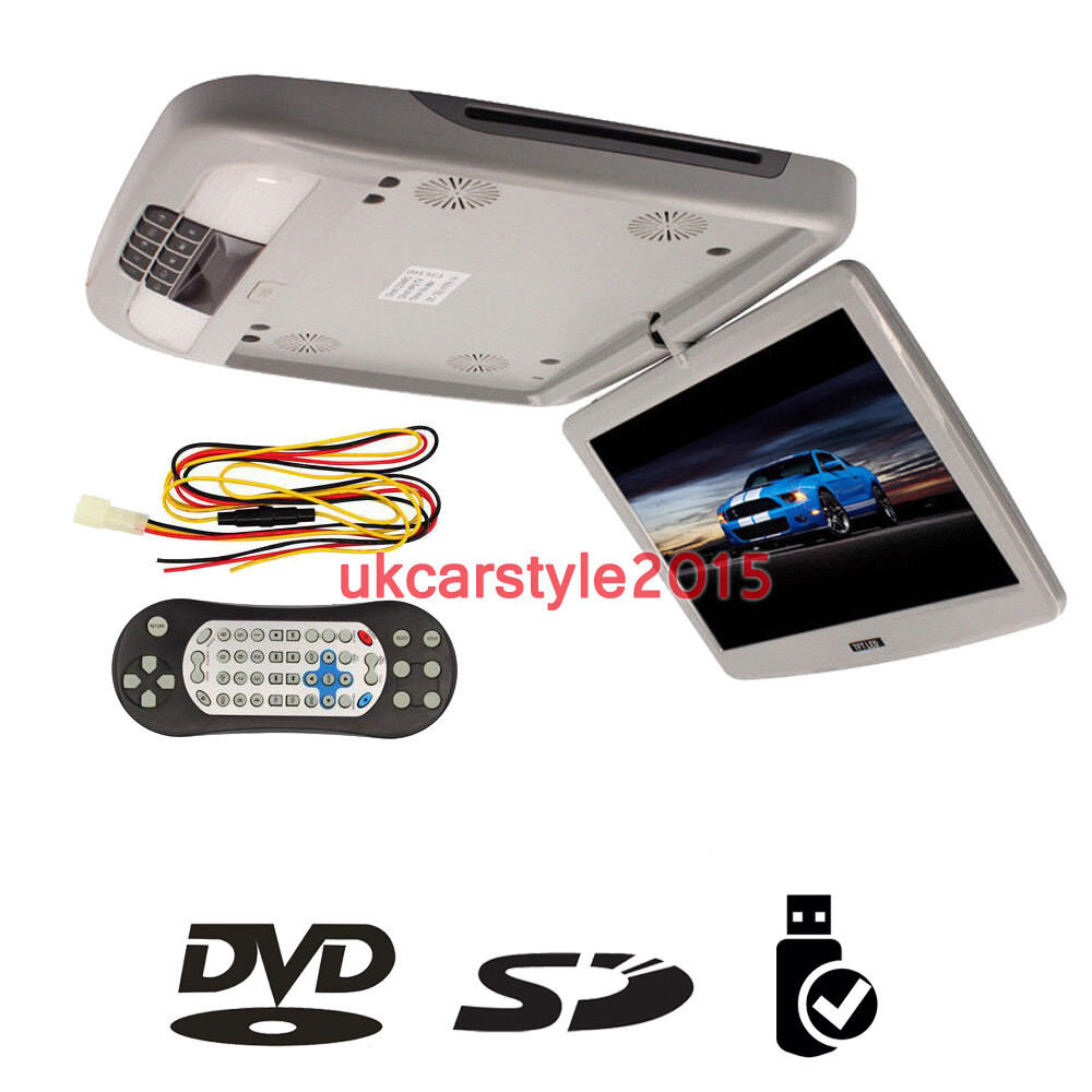US 12in Flip Down TFT LCD Car Overhead Monitor Car Roof Screen DVD MP5(Tester)