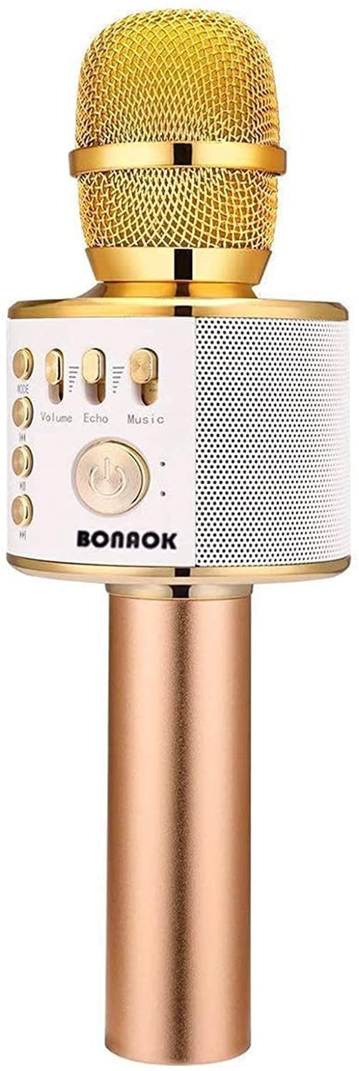 BONAOK Wireless Bluetooth Karaoke Microphone,3-in-1 Portable Handheld Karaoke