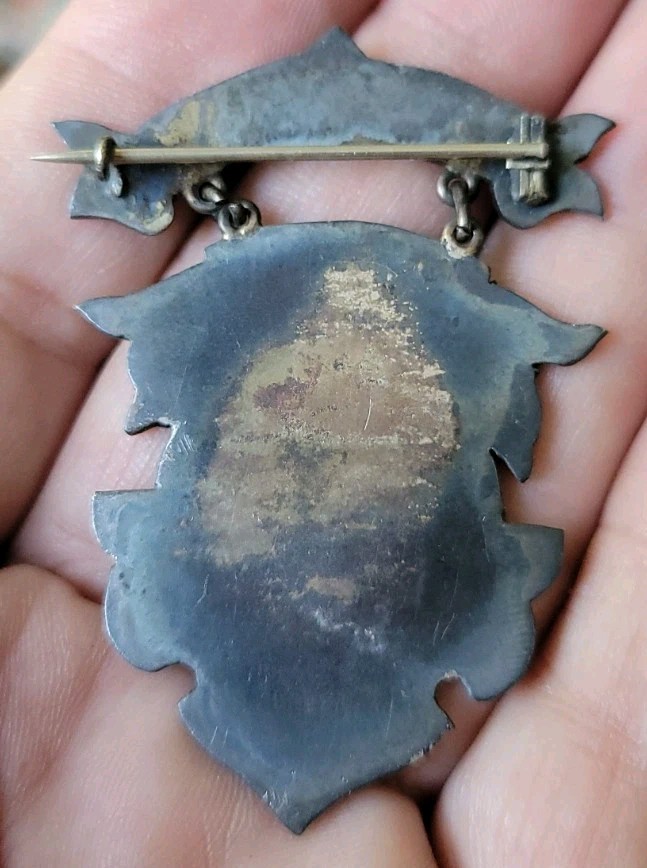 Antique Bicycle COASTING 1st Prize Award Medal Pin Sterling Silver 1800s RARE