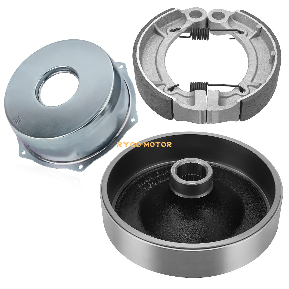 Rear Brake Drum Hub Shoes Cover Kit for Yamaha Bruin 250 350 YFM250 YFM350 04-06