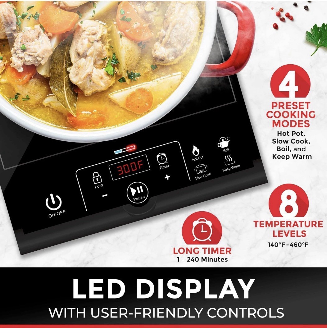 Mueller RapidTherm 1800W Portable Induction Cooktop Countertop Burner Hot Plate