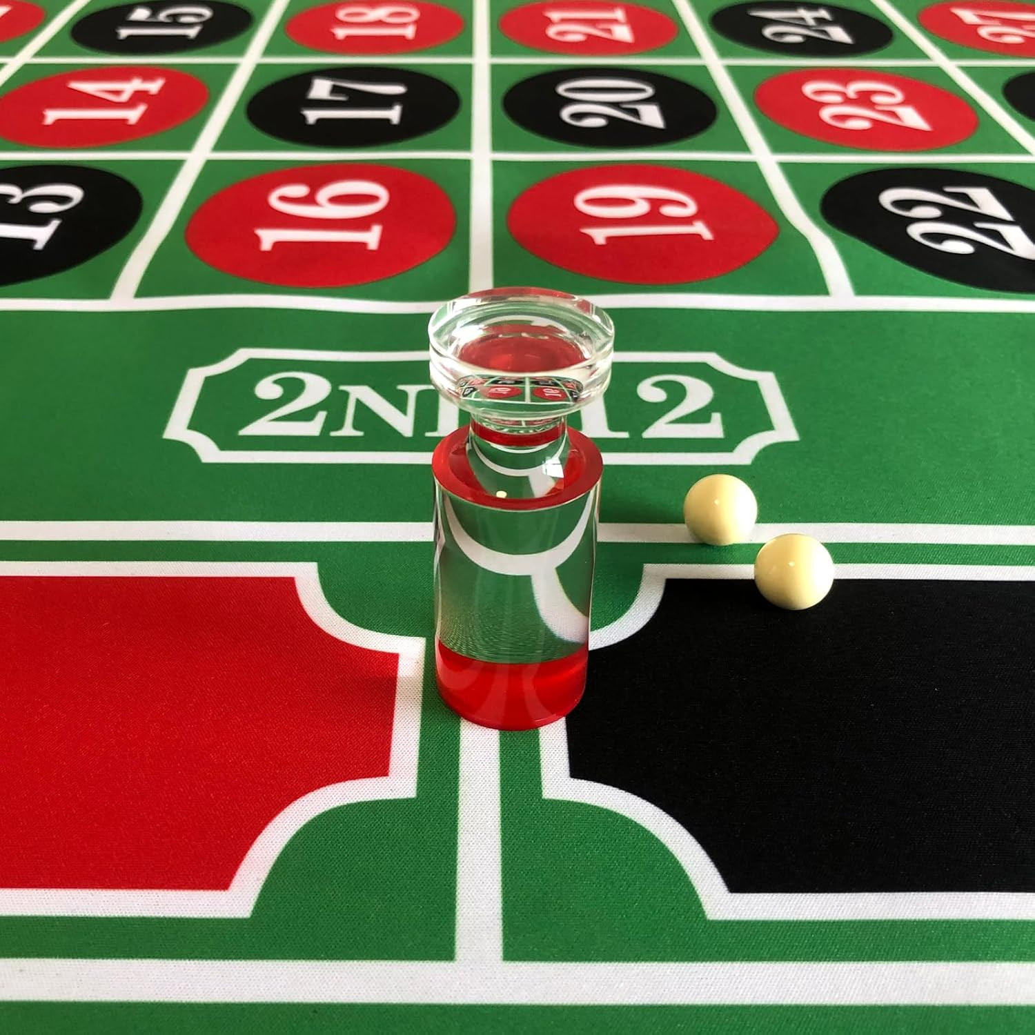 Roulette Marker Balls Set - Flat Top Acrylic Win Marker with 2 Roulette Wheel Ta