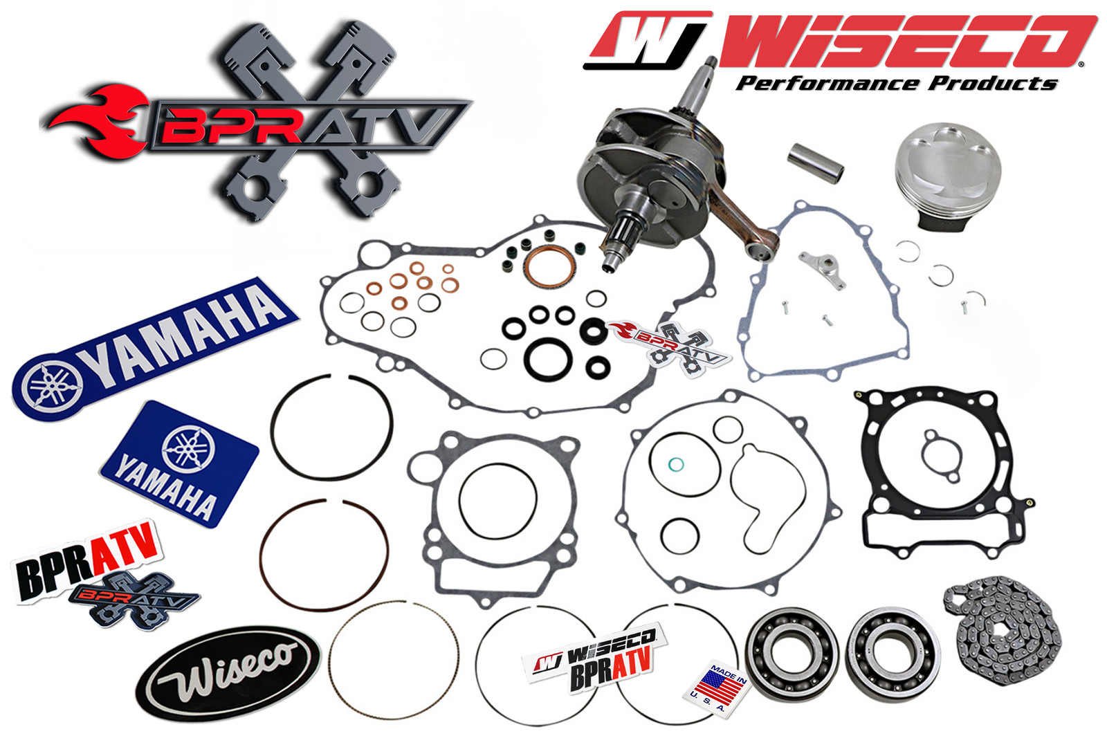 Yamaha YFZ450 YFZ 450 Engine Rebuild Kit Wiseco Crank Piston Cylinder Stock Bore