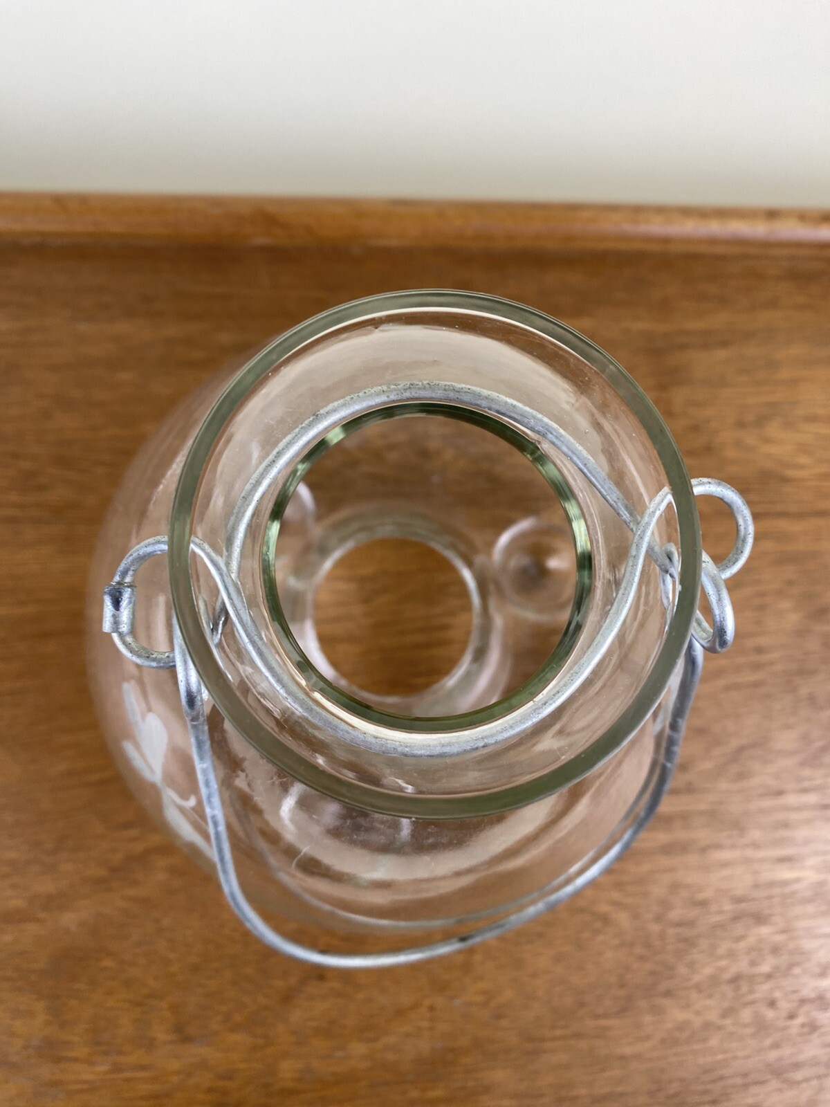 Glass Bee Catcher Trap Wasp Insect Fly Embossed Footed Hanging