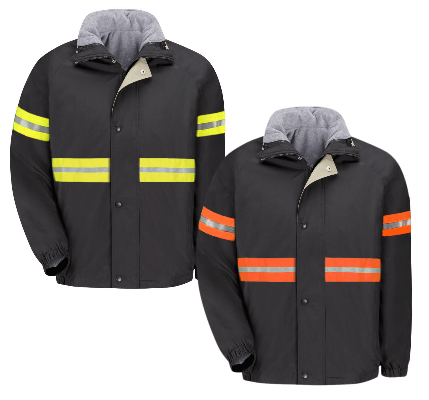 Red Kap Hi Vis Enhanced Visibility Reflective Work Jacket & Vest Combo Zip IN