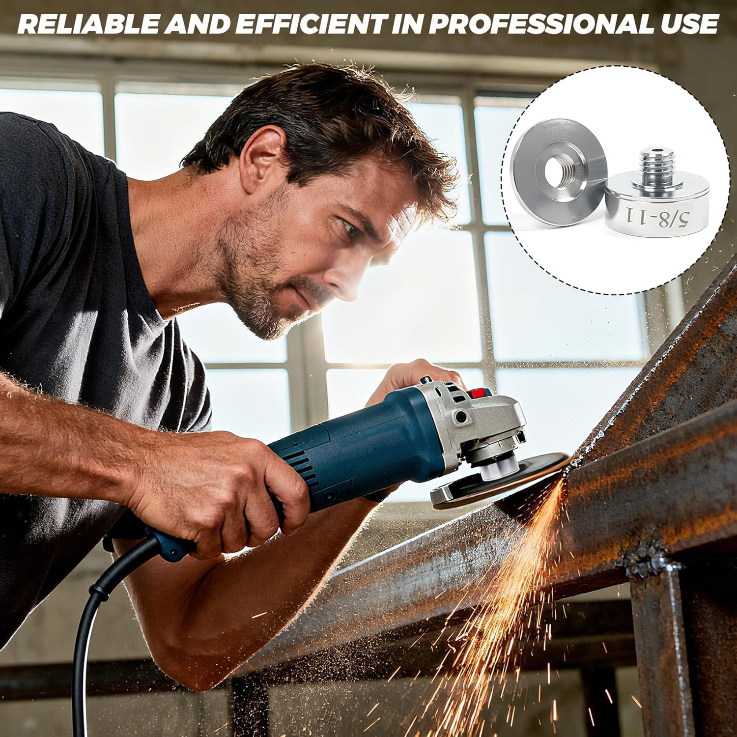 XLOCK to 5/8"-11 Thread Adapter Kit – Stainless Steel Angle Grinder Quick-Cha...