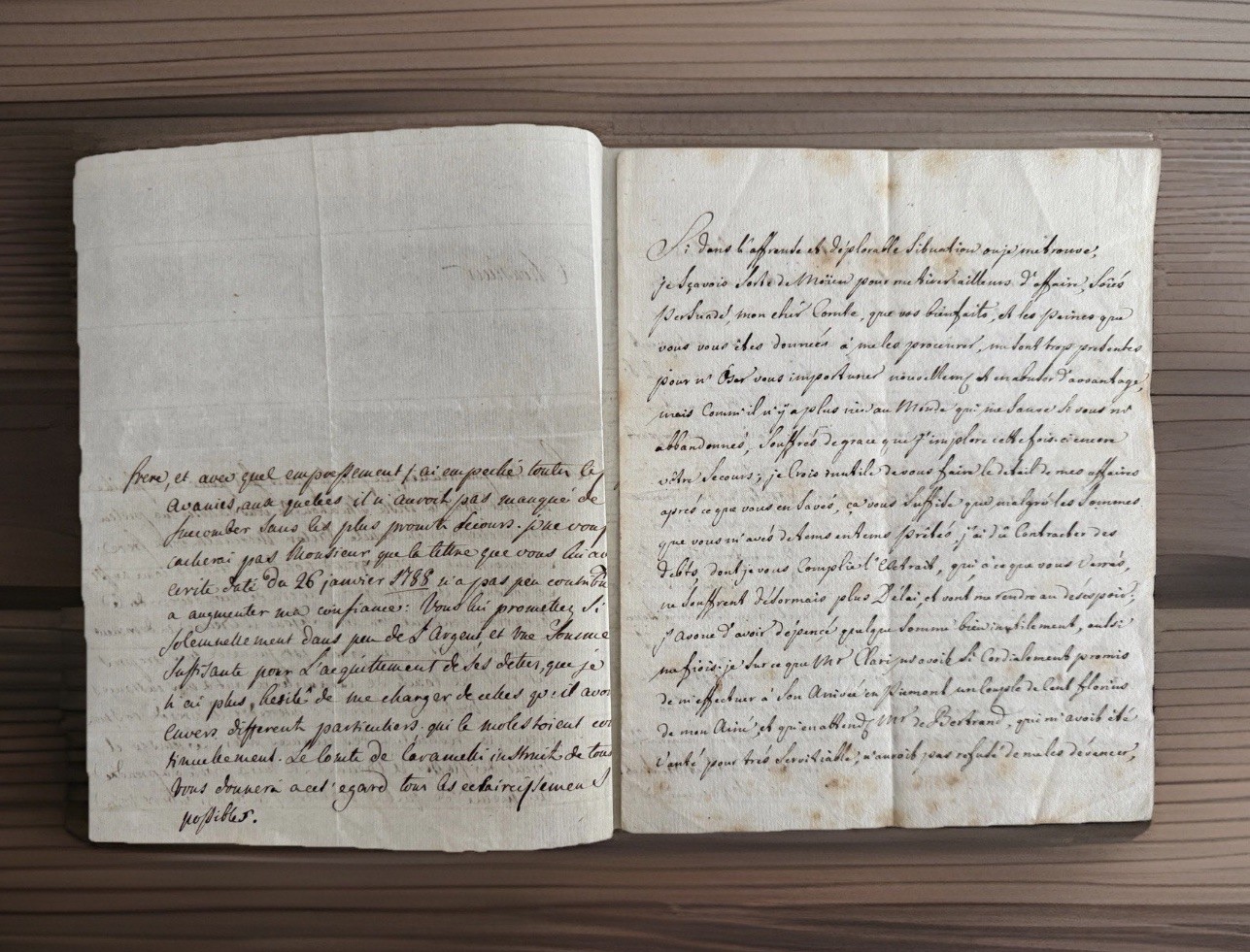 1789 French Letter Manuscript Vienne Dated May 9 Pre-Revolution