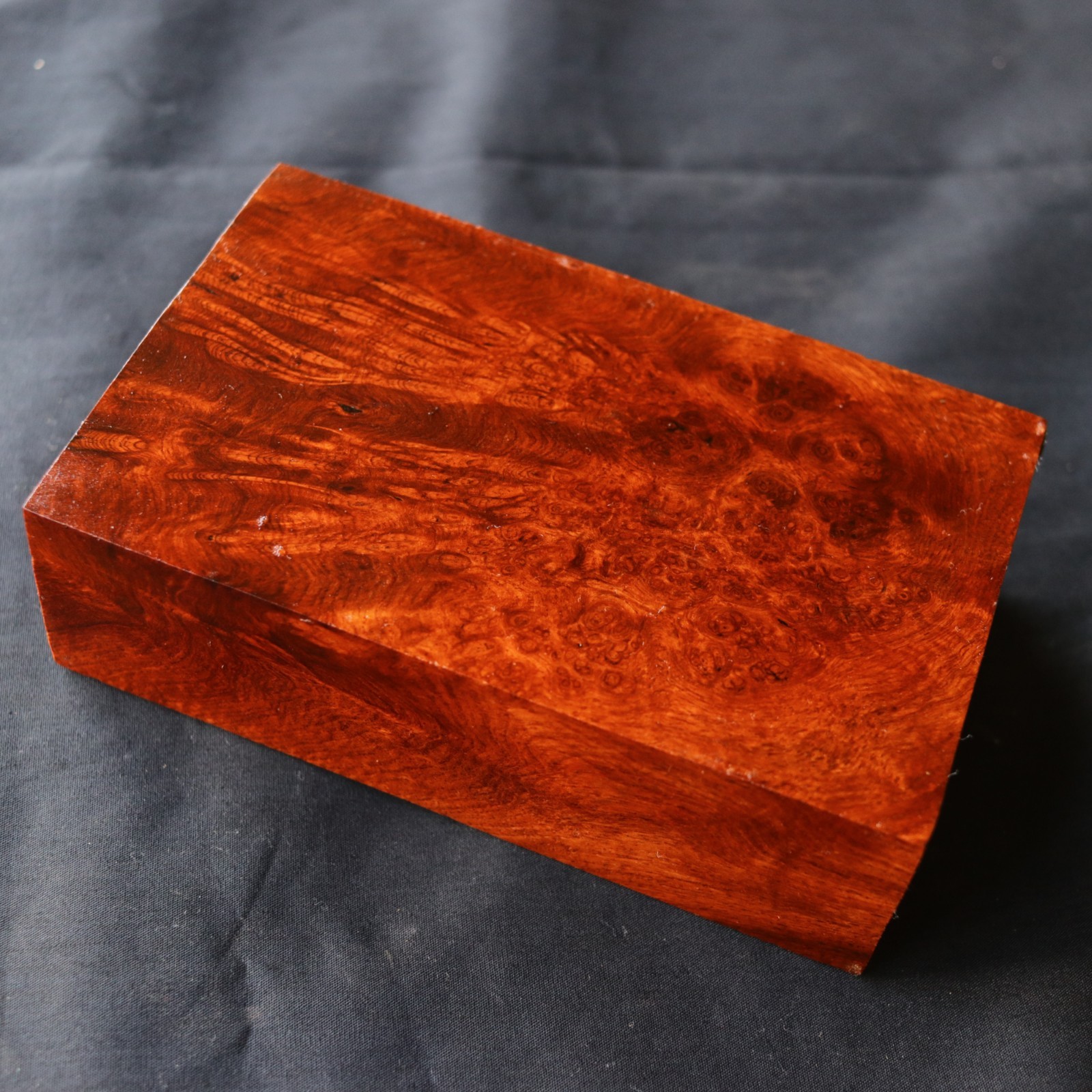 Amboyna Burl Exotic Wood Blank 90 × 148 × 40mm Knife Handle Turning Craft #676