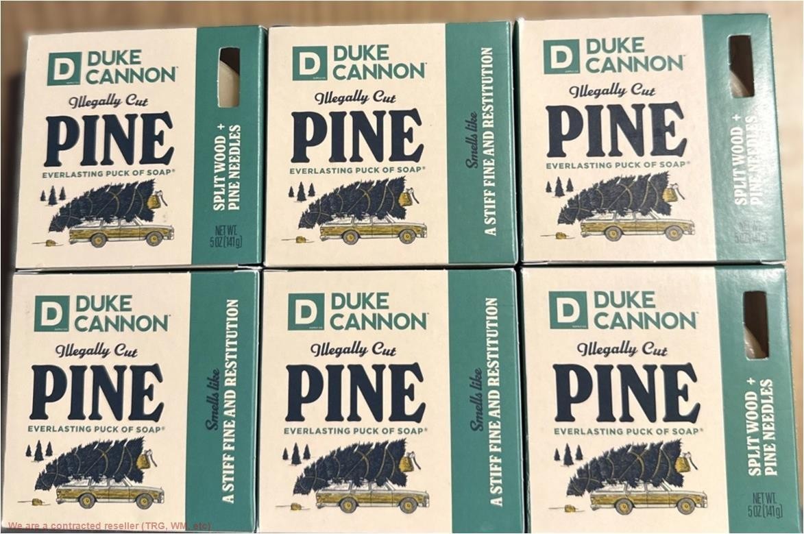LOT OF 6!!!! Duke Cannon Everlasting Puck Soap - Illegally Cut Pine - 5oz