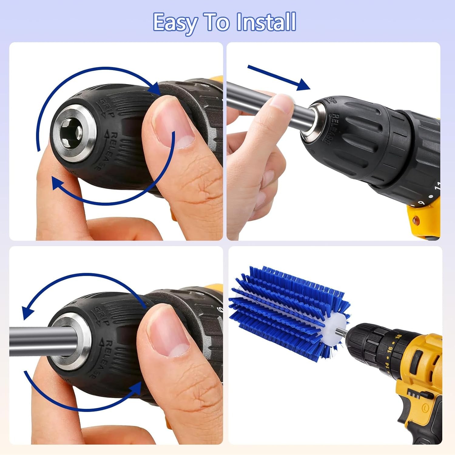 Livestock Scratching Mini Roto Drill Brush Attachment For Horse 7in, Blue