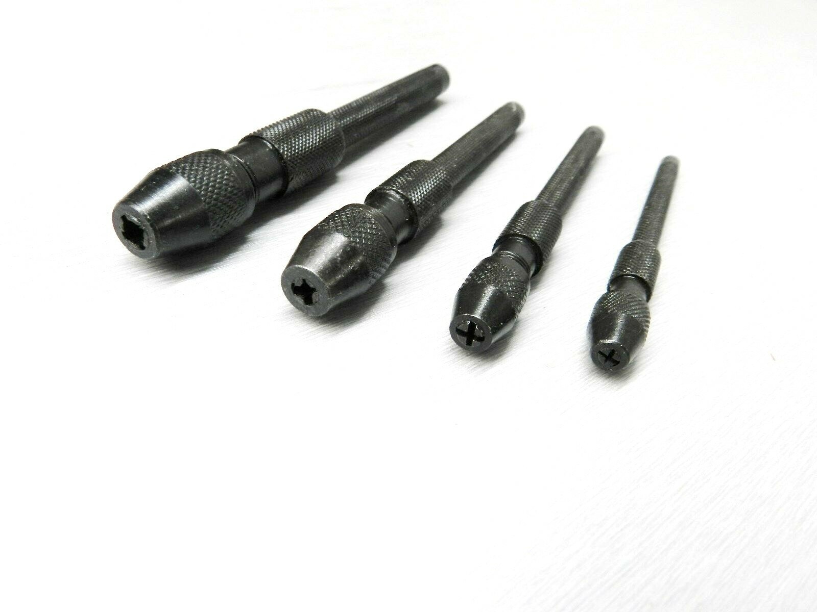 4 Pc Pin Vise Set Hand Held Hollow Handle Black Finish 4 Piece Vice Chuck Sizes
