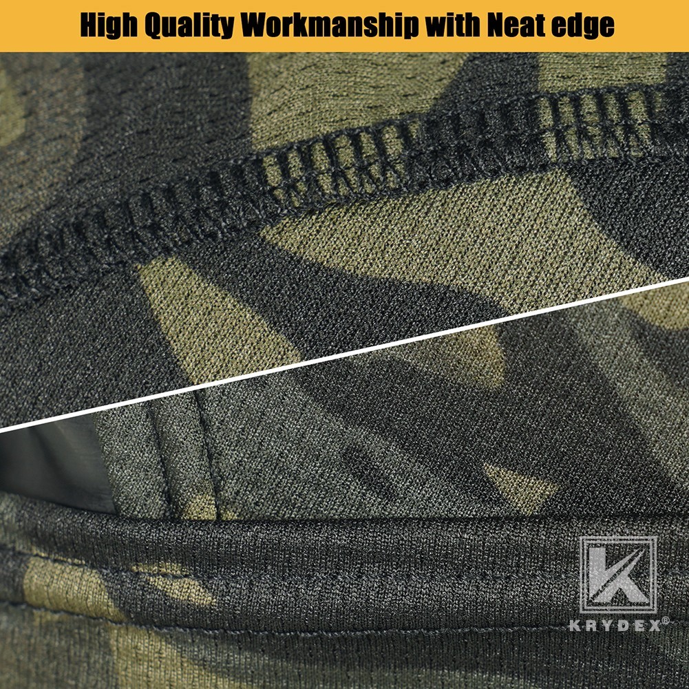 KRYDEX Tactical Face Mask Balaclava Full Head Neck Wrap Quick Dry Black MC Camo