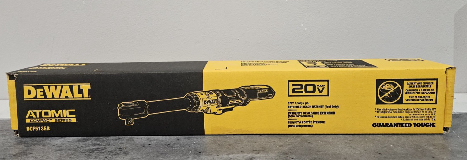 DeWALT Atomic Compact 20V MAX Brushless 3/8'' EXTENDED REACH Ratchet DCF513EB