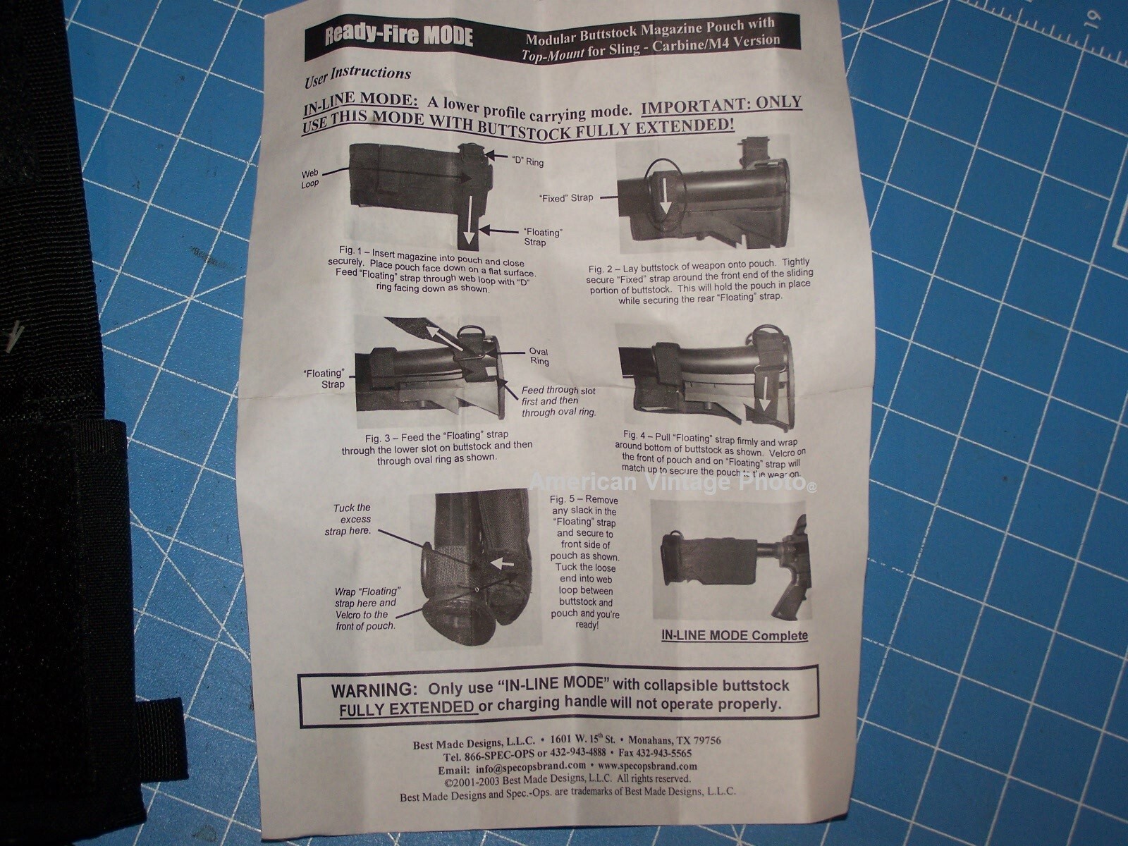 Pouch ButtStock Mag 30 Rnd SPECOPS Collapsible Military Genuine Issue Made USA