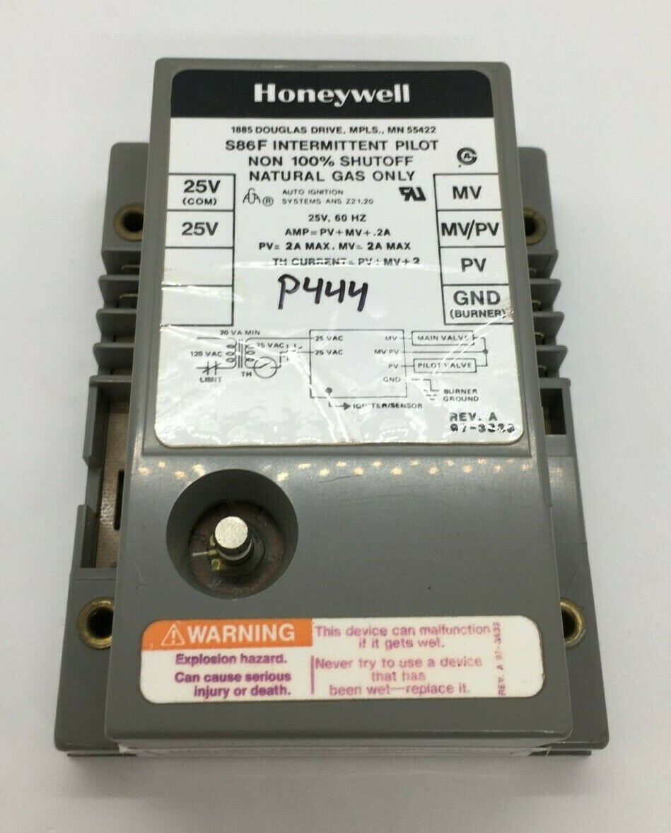 Honeywell S86F1042 Intermittent Pilot S86F Non 100% Shutoff Nat. Gas used #P444